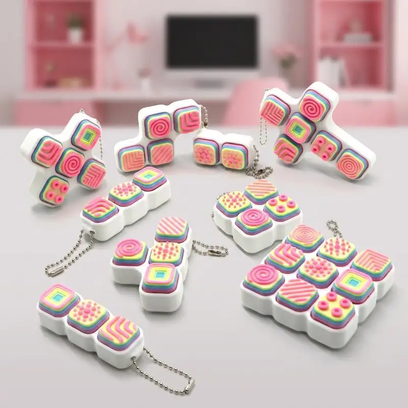 Niedlicher 9-Tasten-Schlüsselanhänger, tragbare Drucktasten-Fidget-Tastatur, Entspannungs-Clicker-Schlüsselanhänger zur Zeitvertreibung – Detail 8