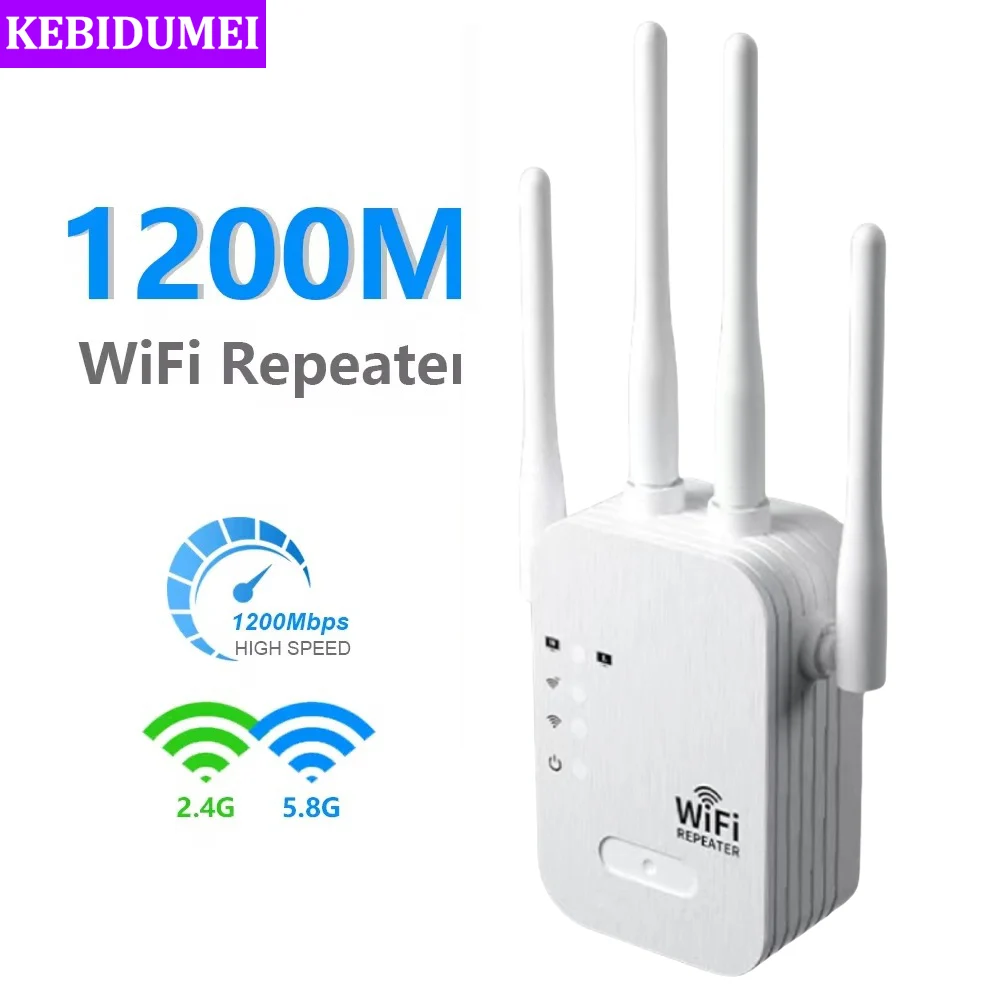 1200Mbps Wireless WiFi Repeater 2.4G 5G Dual WiFi Router Long Range Signal Gigabit Amplifier Wireless WiFi Extender WIFI Booster