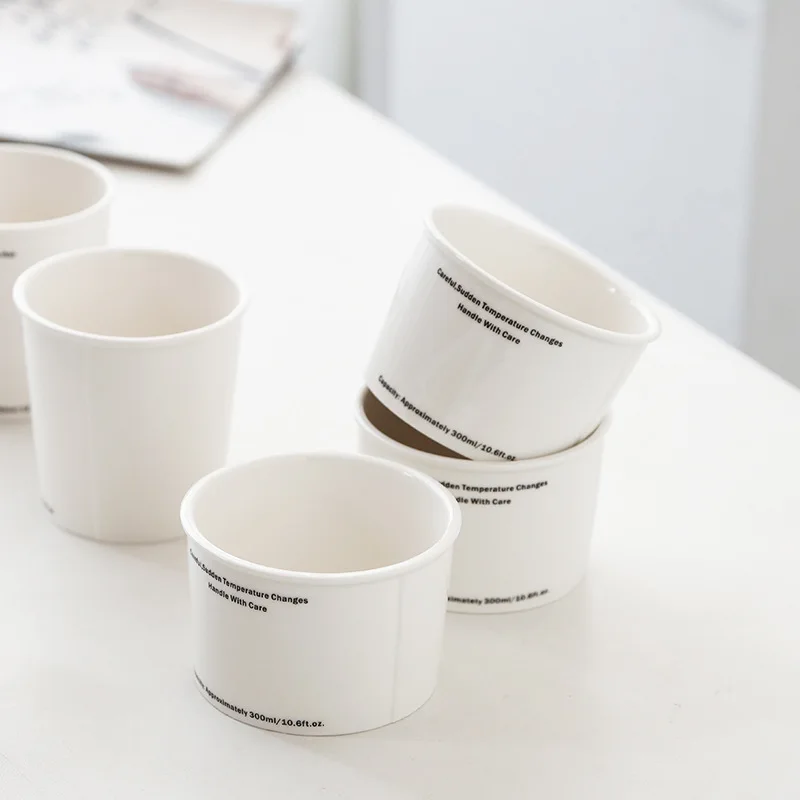 【Zhubai Home】Coffee Cup Afternoon Tea Ceramic Mug Hanging Ear Imitation Paper Simple Letter Couple Water Coaster Set