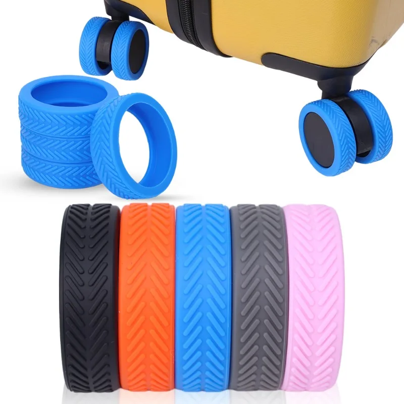 New Luggage Wheels Protector Silicone Roller Protective Cover Travel Luggage Suitcase Reduce Noise Wheel Guard Cover Accessories