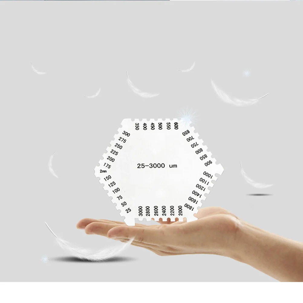 

Hexagon Stainless Steel Wet Film Comb Gauge 25-3000um High Precision Thickness Measuring Tester Wet Film Comb Gauge