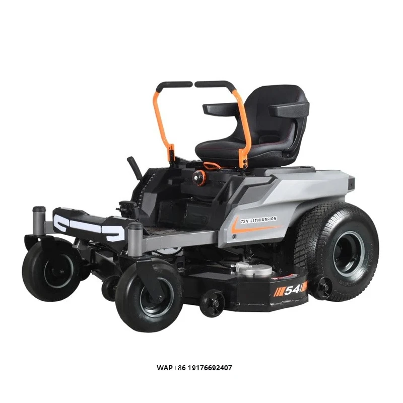 For New Design 30 Inch Cordless Electric Riding Lawn Mower 48V Battery Brushless Motor Grass Box 75min Runtime
