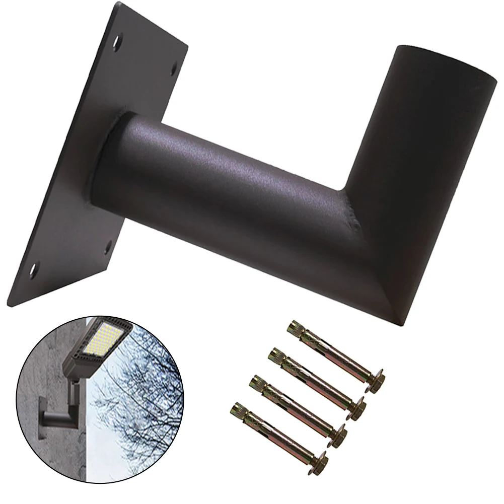Suporte de parede com adaptador Tenon, L forma aço LED Street Lights, 90 graus, 7,7x6,5x6,5 polegadas, 1PC