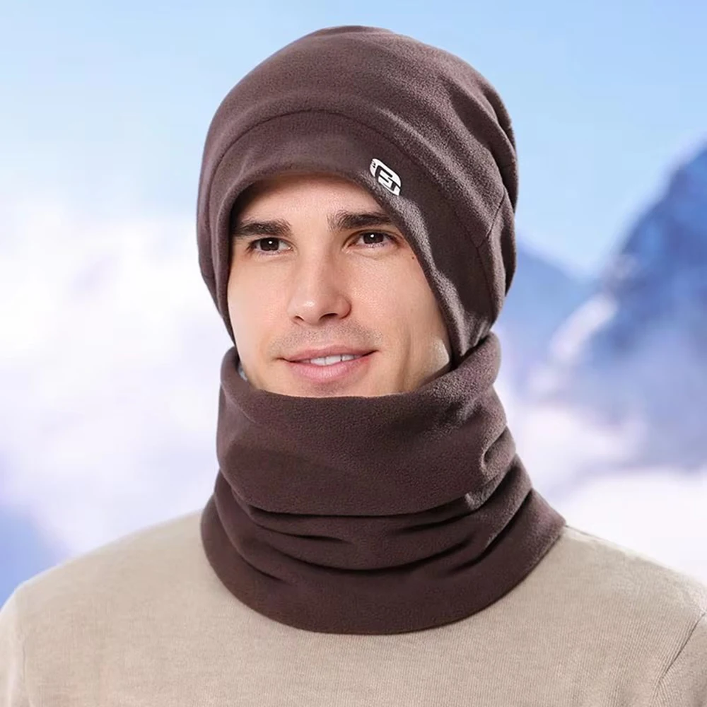 القبعات الشتوية الصوف القطبية سميكة الدافئة محبوك في الهواء الطلق ركوب الدراجات وشاح قبعة يندبروف قبعة الجمجمة قبعة صغيرة