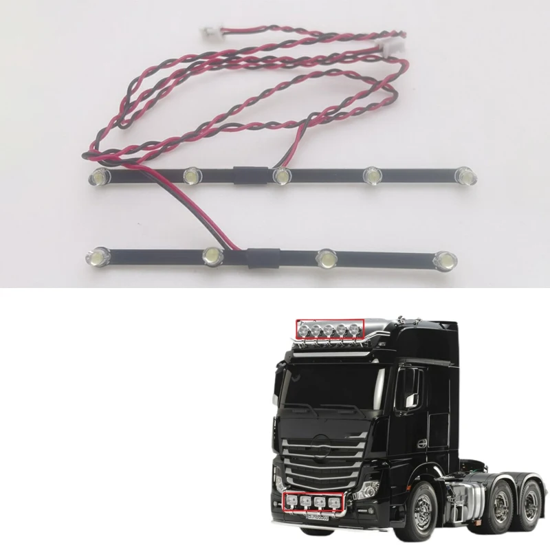 

1set LED Dome Light Bottom Lamp Strip Kit for 1/14 Tamiya RC Truck Trailer Tipper Benz Actros 56348 3363 DIY Car Accessories