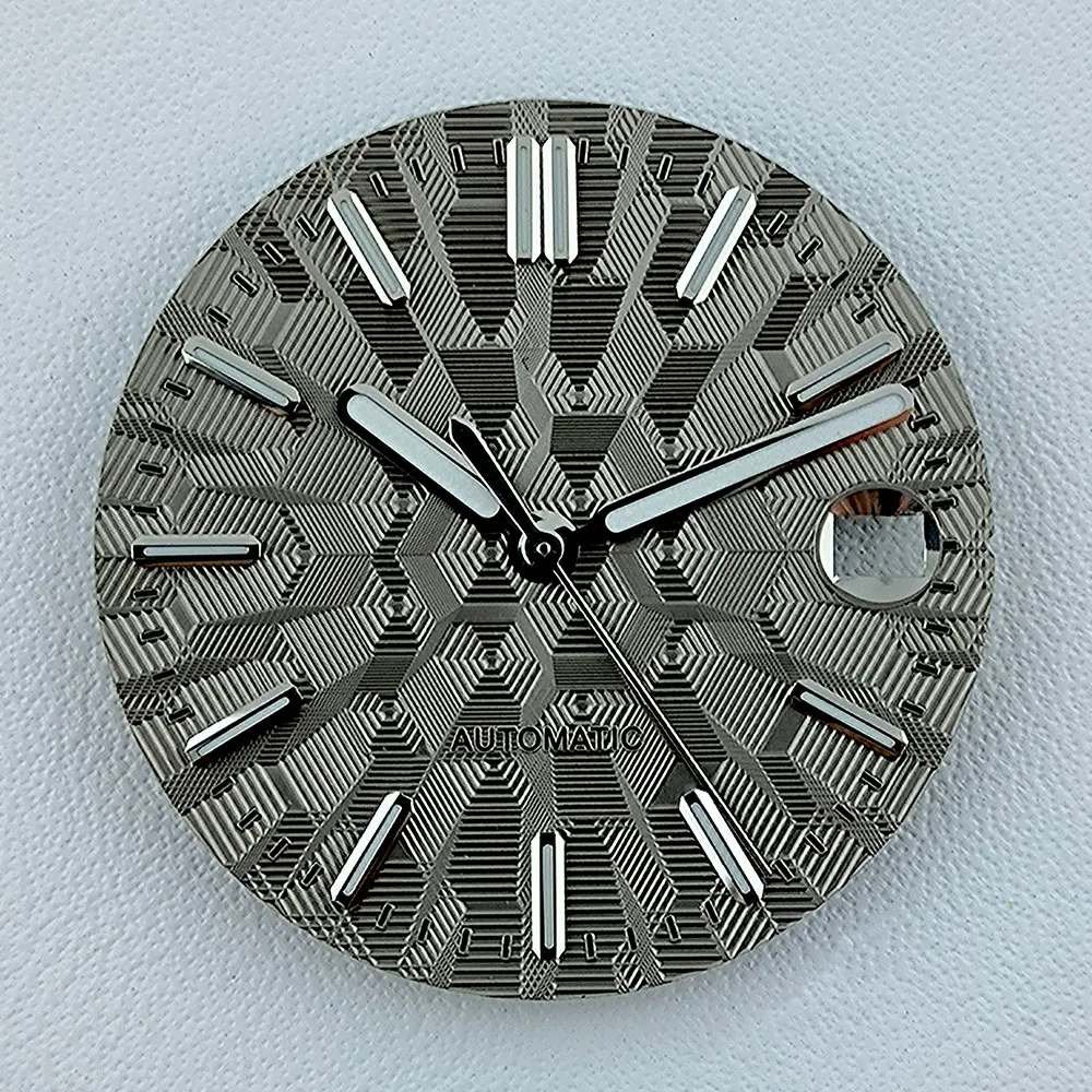 28.5mm NH35 Dial Watch Dial Custom logo Dial Green Luminous dial Fit NH35 movement watch tools