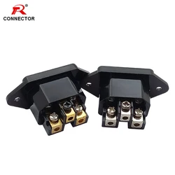 1pc Excellent Power Socket Inlets Connector 3 Pin IEC 14 Panel Mounted Power Connectors AC 250V, Gold Plated & Rhodium Plated