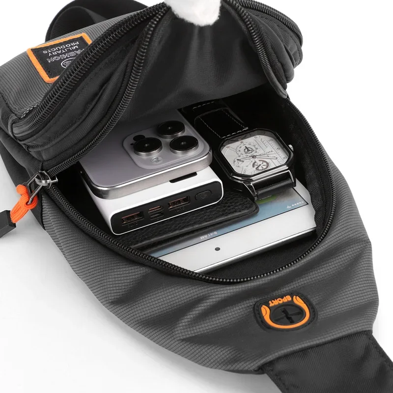 حقيبة ظهر للرجال Adventure Sling - واسعة وعرة للرياضات الخارجية والمشي لمسافات طويلة والسفر - حقيبة صدر متعددة الاستخدامات مع جيوب متعددة