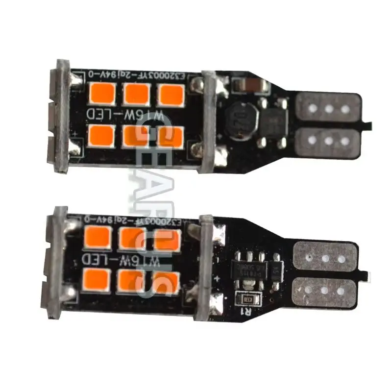 10pcs T15 W16W Canbus 15 SMD 2835 LED no error Car Tail Bulb Brake Light Auto Reverse Lamp Turn Signals red white yellow 12V