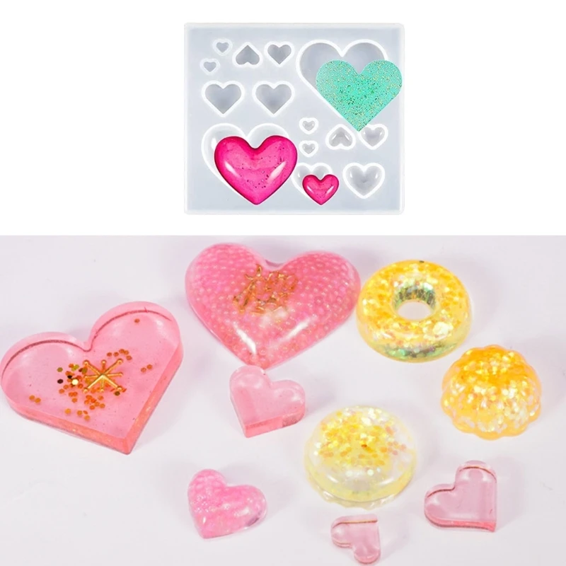 Heart Shaped Resin Mold Silicone Earrings Mold Epoxy Jewelry Mold Pendant Mold