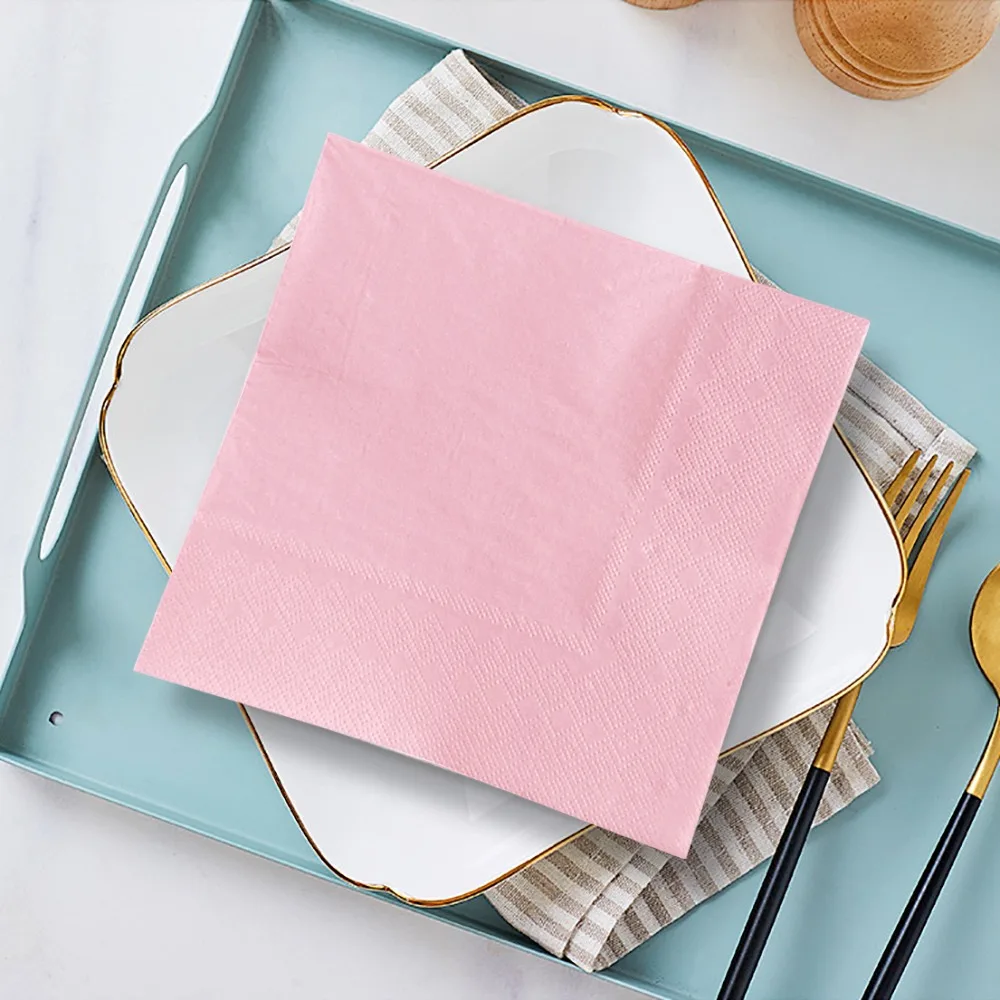 20pcs/lot Red Napkin Soft Fragrance Free Party Table Napkins Paper Cafe Mouth Cloth Hotel Dining Tray Tissues Wholesale