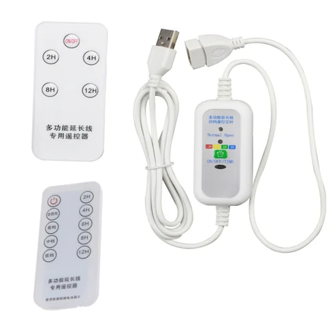 Universal 200cm 5V USB Extension Remote Control 4-Speed 2-12h Timing Power Cable for USB Ceiling Fan USB LED Light Lamp