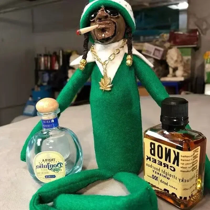 Christmas Elf Doll Funny Anime Rapper Snoop on A Stoop Christmas Elf Doll Home Decoration New Year Christmas Gift Toy Rap Star