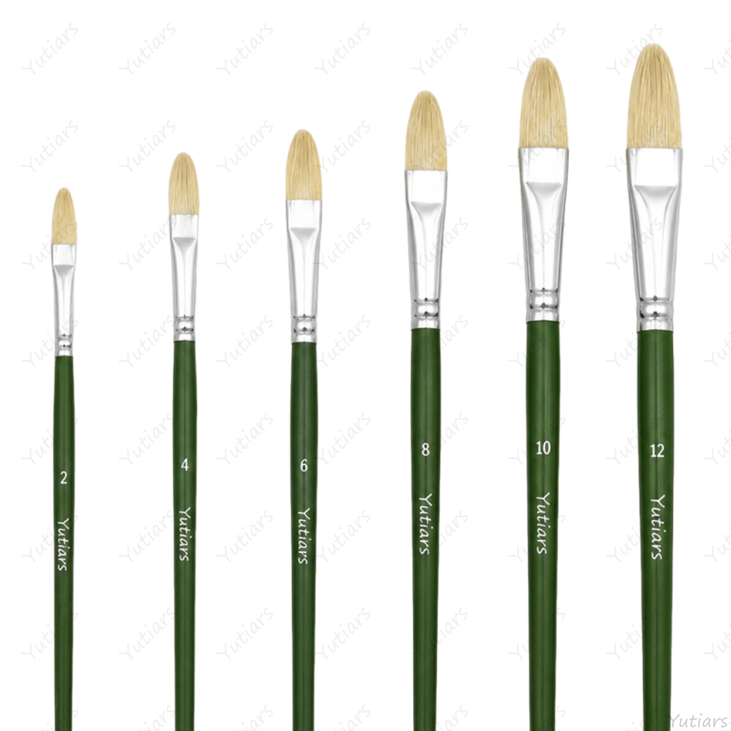 6PCS Filbert Paint Brush Set Soft Hair Brushes Sizes 2 4 6 8 10 12 for Watercolor Acrylic Oil Painting Art Craft DIY Supplies
