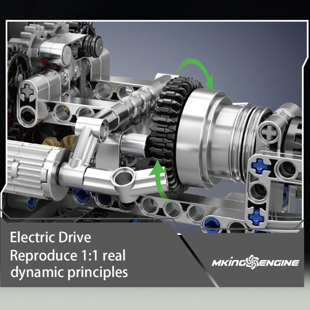 Mold King 10207 V12 Motor Bouwstenen Technisch Deel PAG Super Auto Gemotoriseerd Simulatie Model Elektrisch Speelgoed Kids Gift