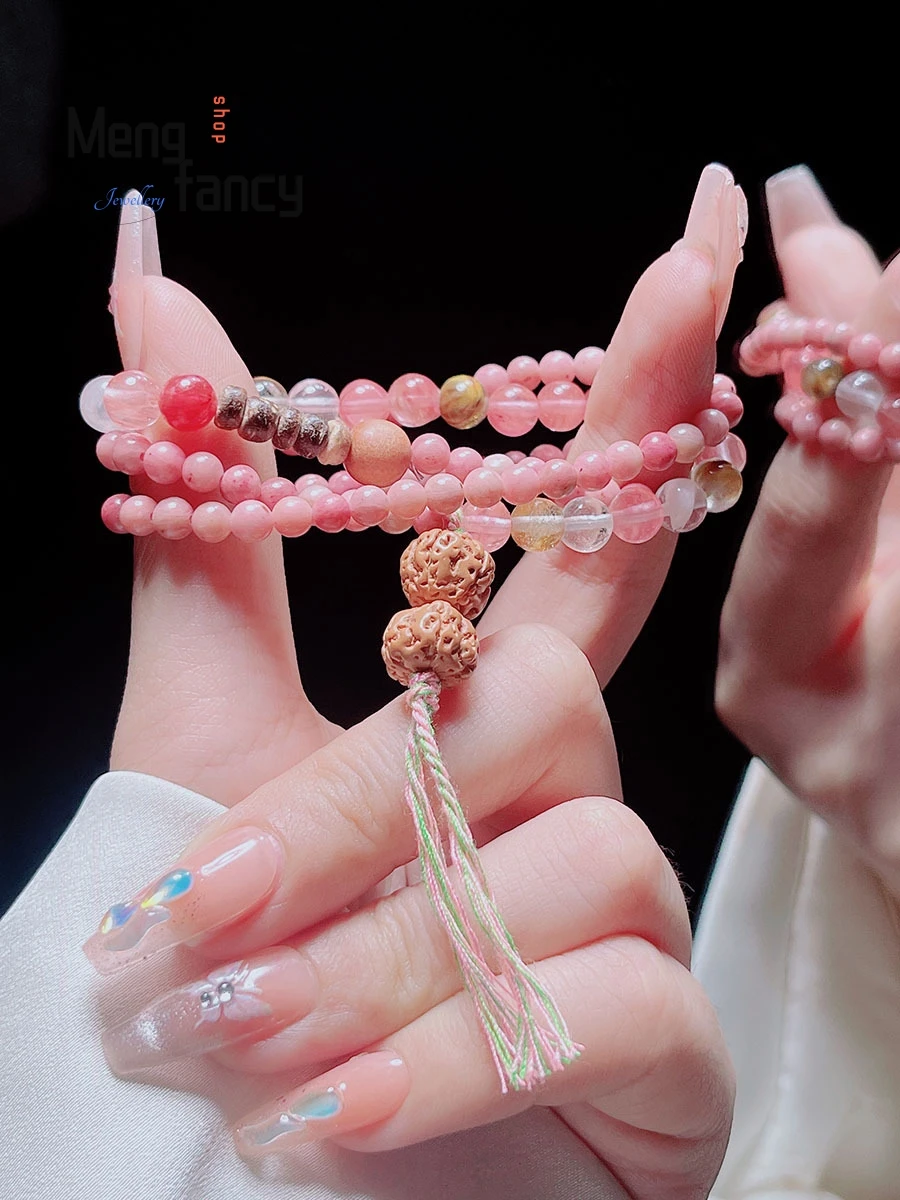 

Multi-layer Rwood Braided Bracelet Women's Niche Temperament Zen Cultural Play Buddha Bead Necklace Strings Fashion Fine Jewelry