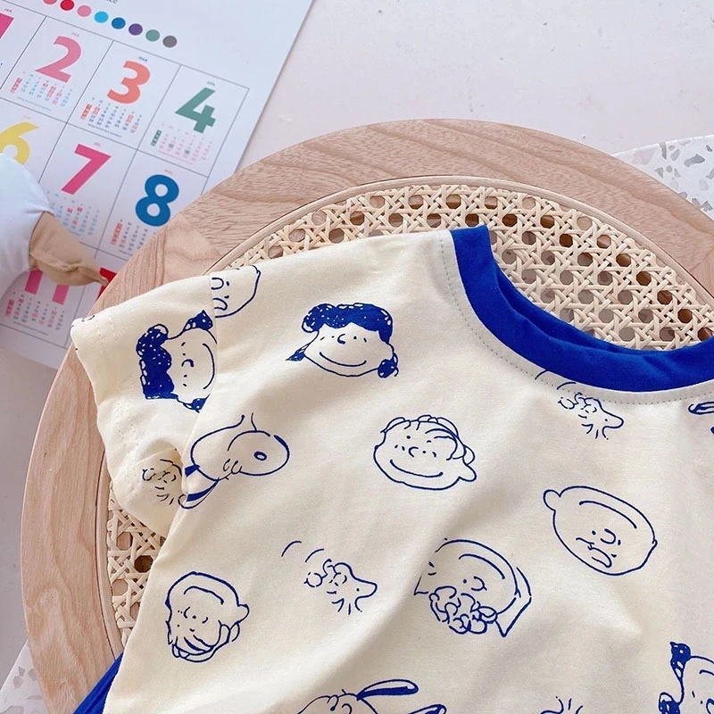 Summer Kids Clothes Cotton Suit Girls Sets Cartoon Tee and Shorts 2Pcs Casual Boys Suit Baby Girls Clothes