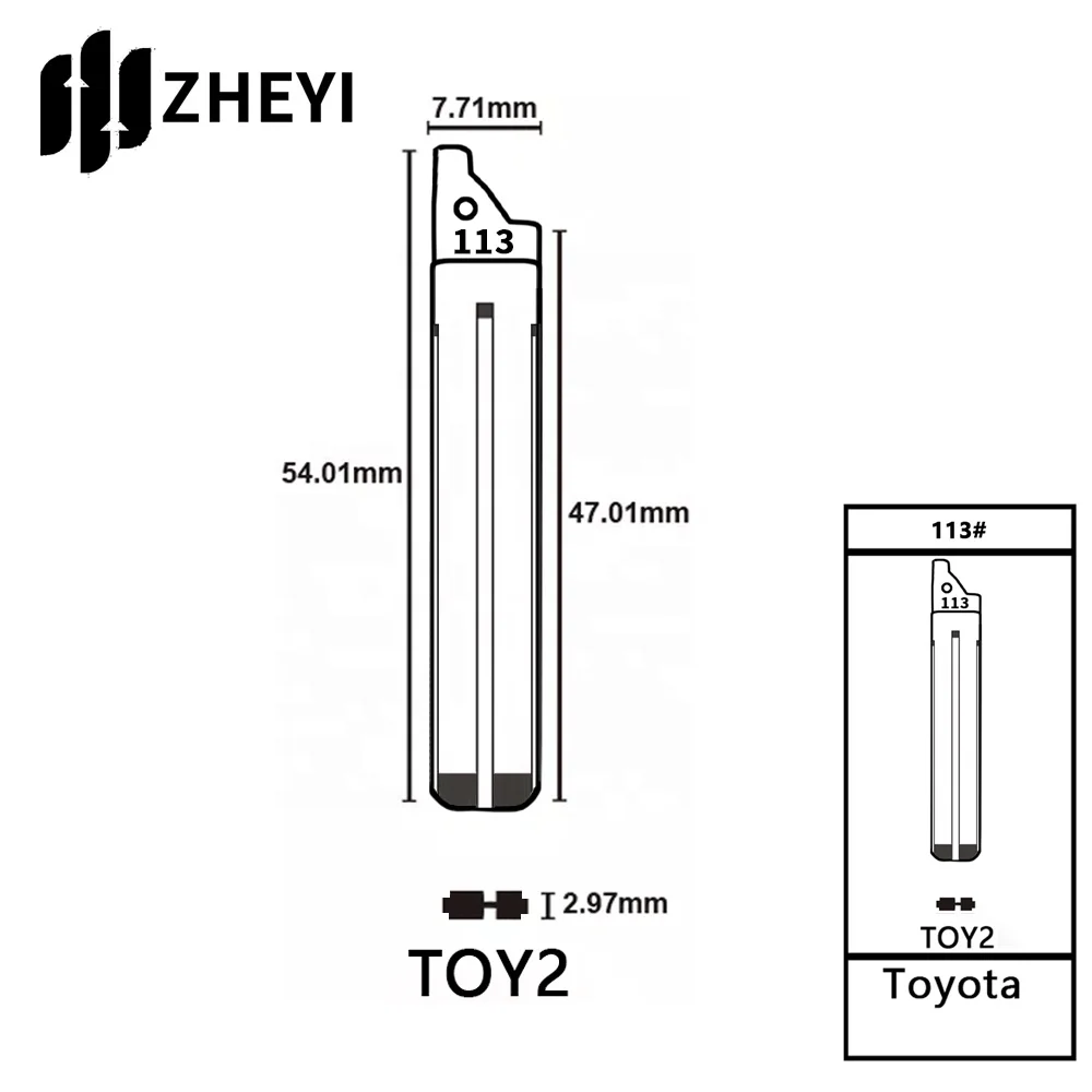 TOY2 113# Universal Uncut Fernbedienungen Flip Schlüssel Klinge Für Toyota Original TOY2 113# Blank key klinge uncut für auto fernbedienung control key