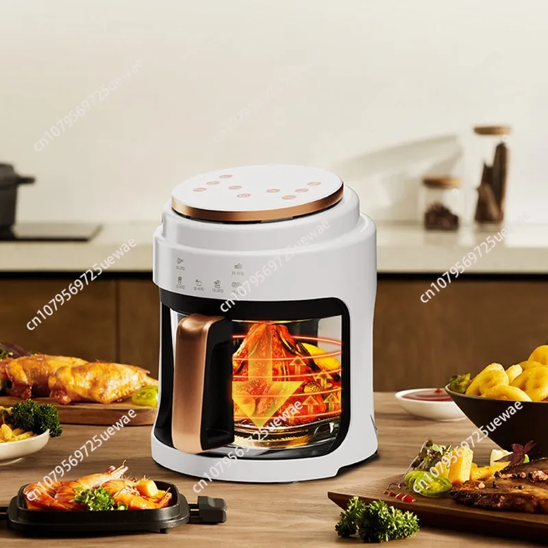 Air Fryer 4L Capacity Visual Oil-free Electric Fryer Multi-functional Automatic Household 360°Baking LED Touchscreen Oil Air Fri