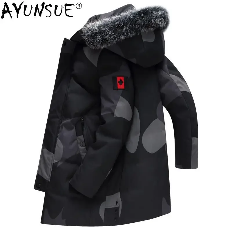 

AYUNSUE Winter Down Jacket 2020 Men's Jackets 5XL Clothes Real Fox Fur Collar Coat Hooded Padded Jacket Male Ropa Hombre LXR466