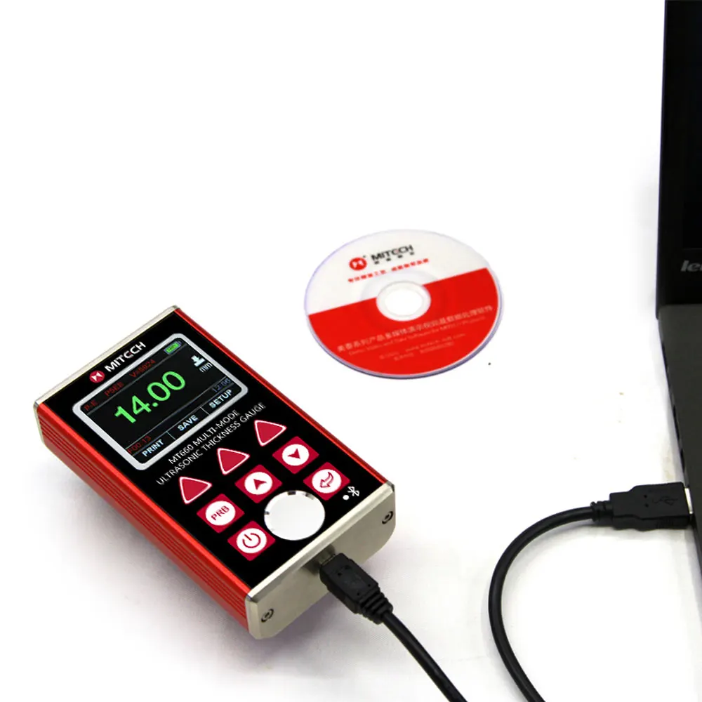 MT660 Digital Multi-Mode Ultrasonic Thickness Gauge meter Through Coating Painting tester range 0.65-600mm