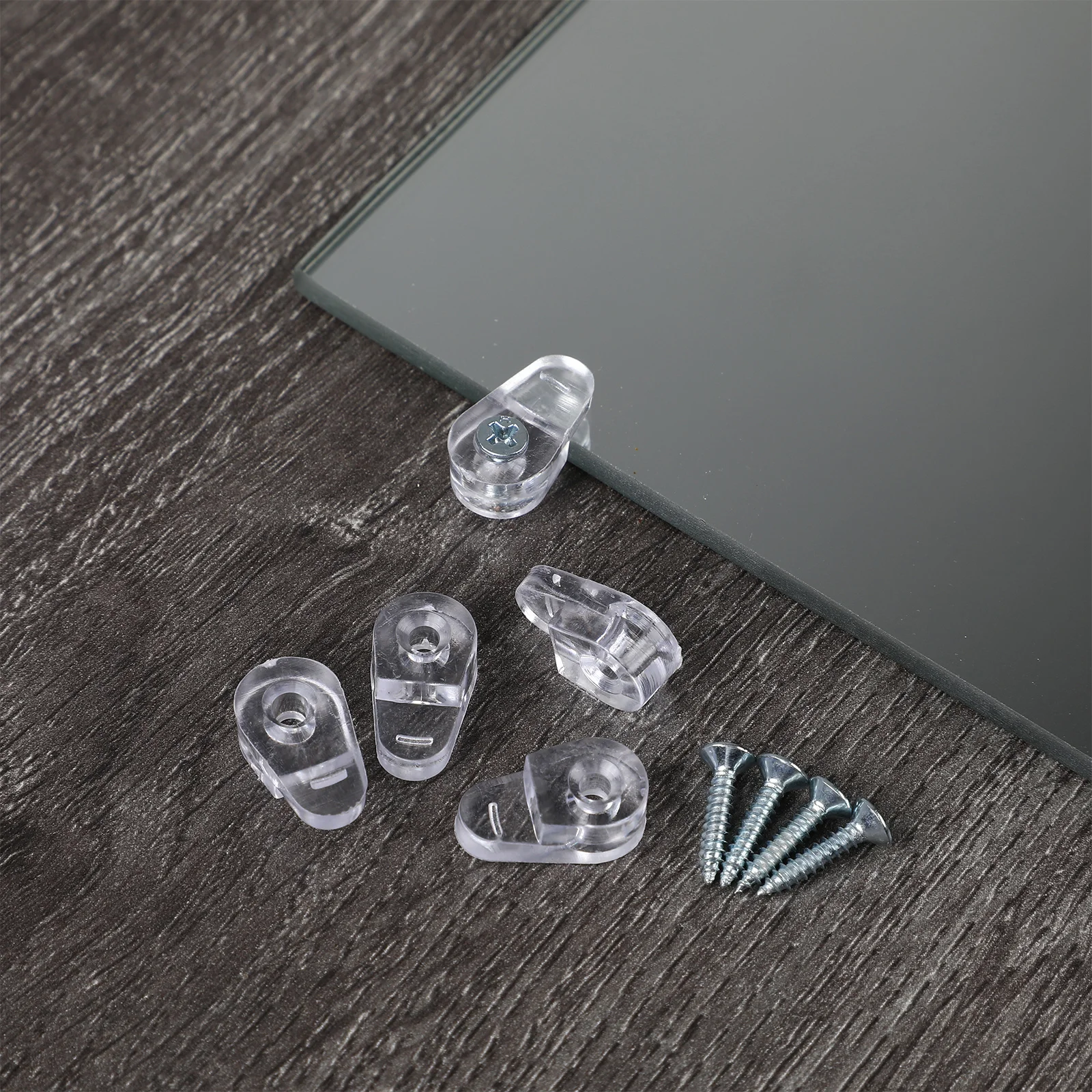 20 قطعة من ملحقات خزانة الملابس الزجاجية، مشابك تثبيت لتركيب المرآة، مشابك بلاستيكية آمنة #3