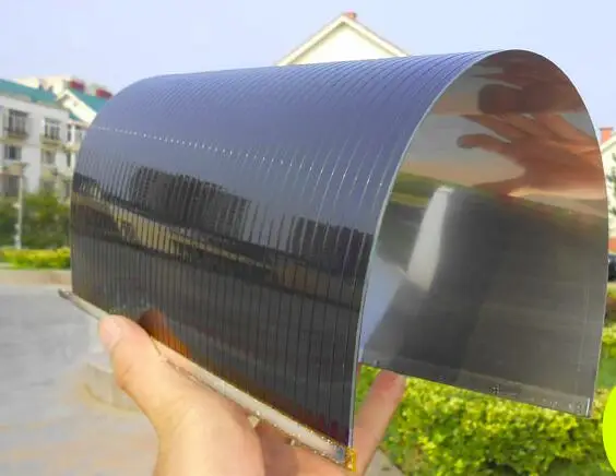 Amorphous silicon thin film solar panel flexible rollable low light power generation DIY 6.5W solar panel