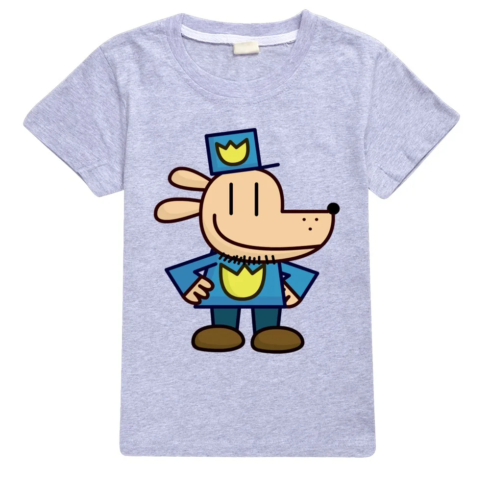 Summer Kids Cosplay DOGMAN Short Sleeve T-shirt Cotton Tshirts Girls Clothes For Boys Tee Costumes kawaii Christmas Shirt 2221