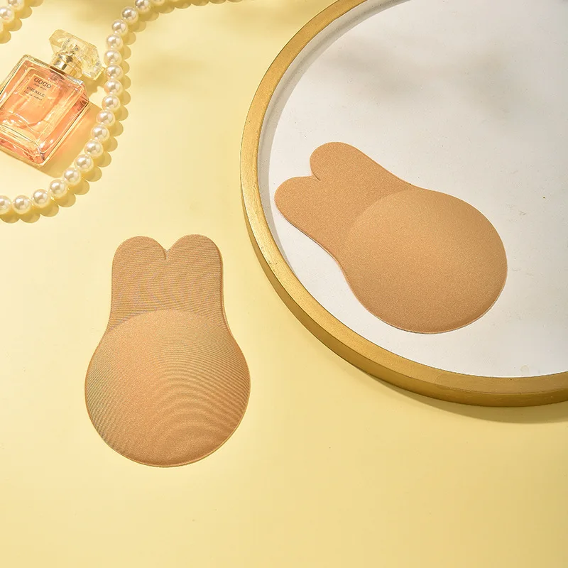 A Pair of Breathable Silicone Breast Patches with High Texture, Lifting Rabbit Ears and Chest Patches, Anti Glare and Anti Saggi