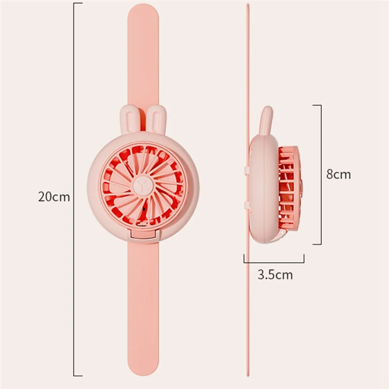 Wristband Fan 300Mah Kids Mini Wristband Multifunction Portable With Breathing Light Watch Model Fan, Easy Install Purple-Y41A