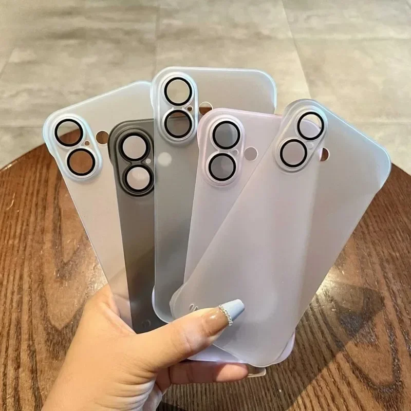 حافظة لهاتف آيفون 16 حافظة رفيعة للغاية غير لامعة لهاتف آيفون 11 12 13 14 15 برو ماكس 16 بلس واقي كاميرا زجاجي