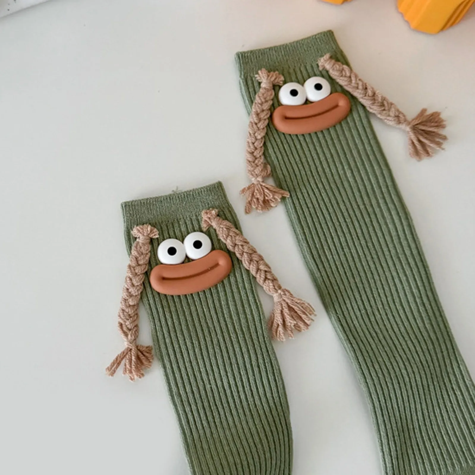Frau Mittlere Länge Kawaii Cartoon Bunte Socke Mädchen Großen Mund Zöpfe Lustige Baumwolle Lange Socken Weibliche Nette Über Knie Hohe Strümpfe – Detail 20