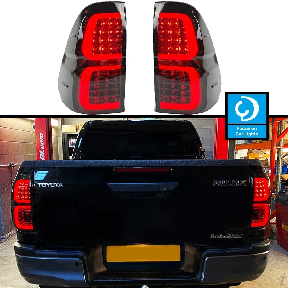 

AKD Tail Lamp For Toyota Hilux AVEO Tail Lamp 2015-2021 LED Rear Light LED DRL Signal Auto Accessories Assembly 2PCS