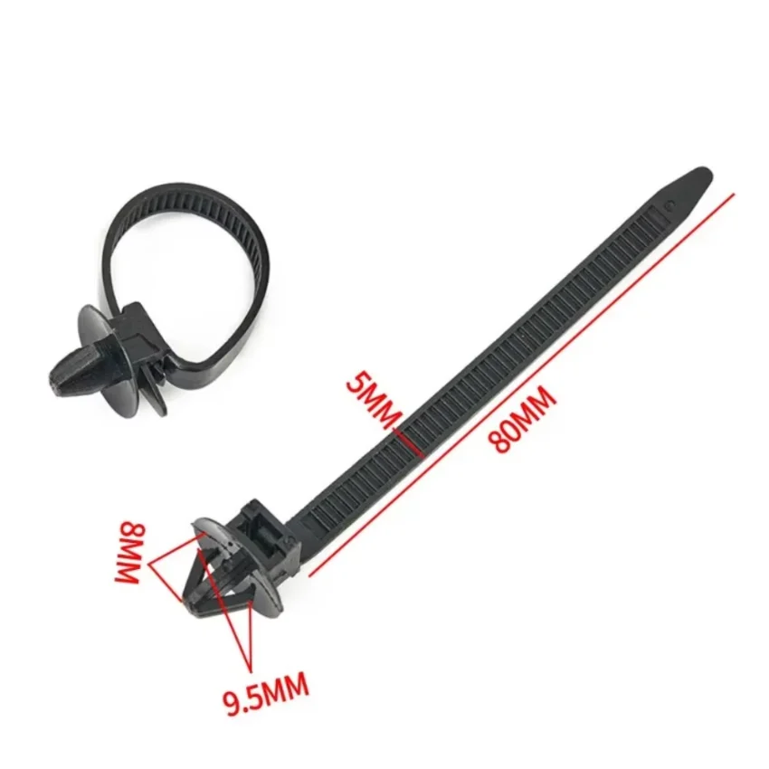 10/30/50PCS Car Nylon Black Cable Ties Push Mount Wire Harness Fastener Cable Clamp Clips Ties Management Car Wire Organizers