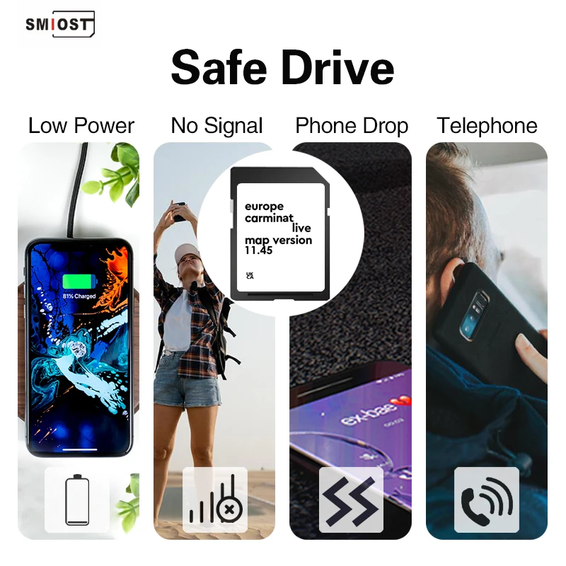 Carminat Live 11.25 SD Card Map Sat Nav Newest Europe Update Version 2024 GPS Card with Free Anti Fog Flim