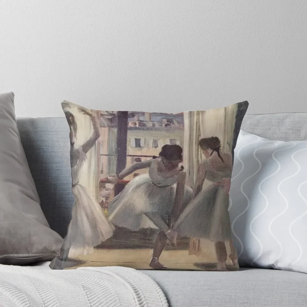 Edgar Degas French Impressionism Oil Painting Ballerinas Rehearsing Dancing Throw Pillow luxury throw pillow covers pillow