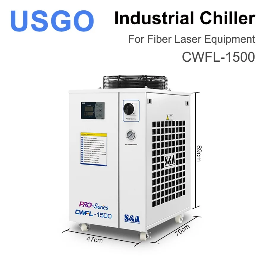 USGO CWFL-1500 S&A Industry Air Water Chiller AC 220-240V Voltage 50/60Hz for Fiber Laser Engraving Cutting Machine