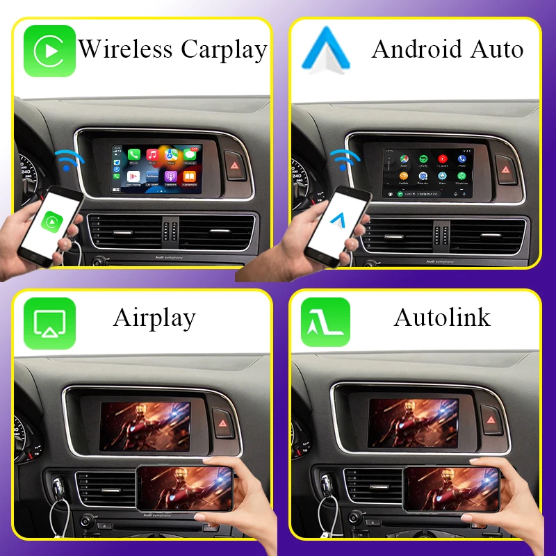 BONROAD Carplay اللاسلكي لأودي A4 B8 A5 Q5 2009-2016 MMI 3G MMI2G مع أندرويد السيارات AirPlay مرآة ربط بلوتوث GPS #3