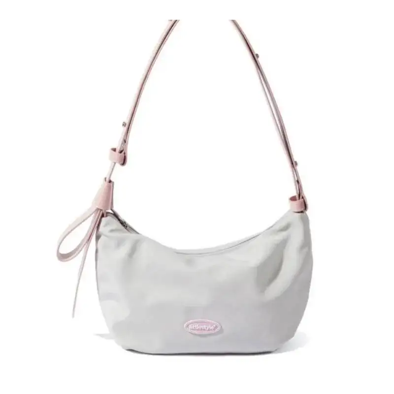 Bloom Haruku Grey Shoulder Women Sport Casual Pink Hobos Bags Handbag Female Fashion Messenger Underarm Bag Aesthetic