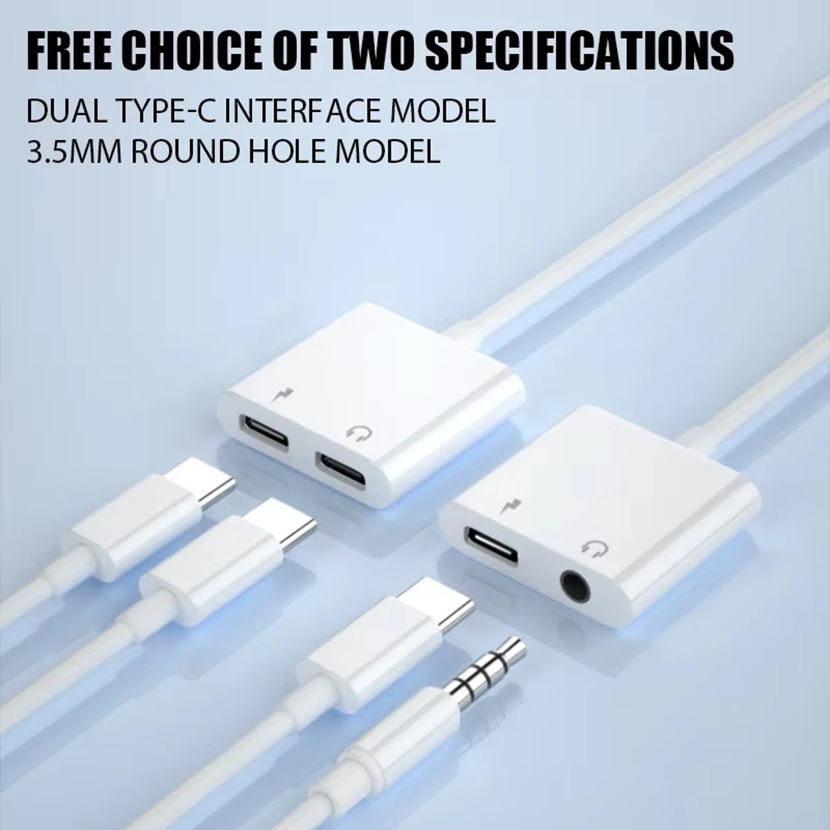 2 in 1 Type C To 3.5mm Earphone Jack Audio Charging Adapter for iphone 16 15 Pro Max Samsung Xiaomi Double USB C Aux Conector