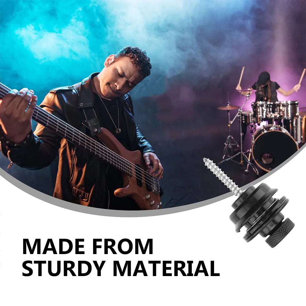 

2 Pcs Anti-off Locked Strap Buckle Buttons Aluminum Alloy Locks Electric Guitar