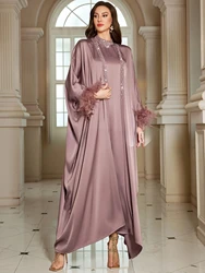 Ramadan Muslim Abaya +inner Dress Women 2 Piece Set Abayas Morocco Dresses 2026 Islamic Vestido Cardigan Kaftan Arabic Elbise