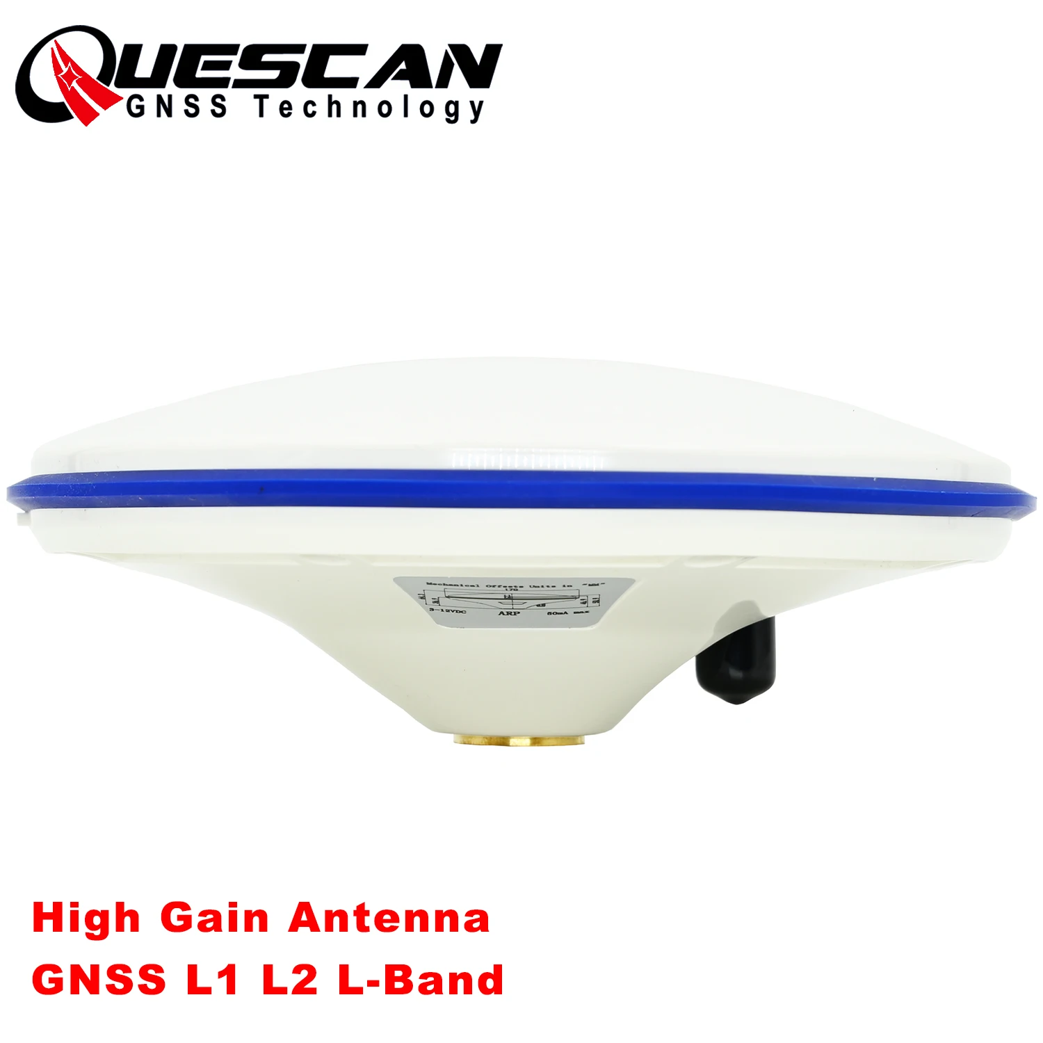 

QUESCAN Outdoor High Gain RTK GPS GNSS Antenna L1 L2 L-Band for Base and Rover Stations,3-18V,Waterproof