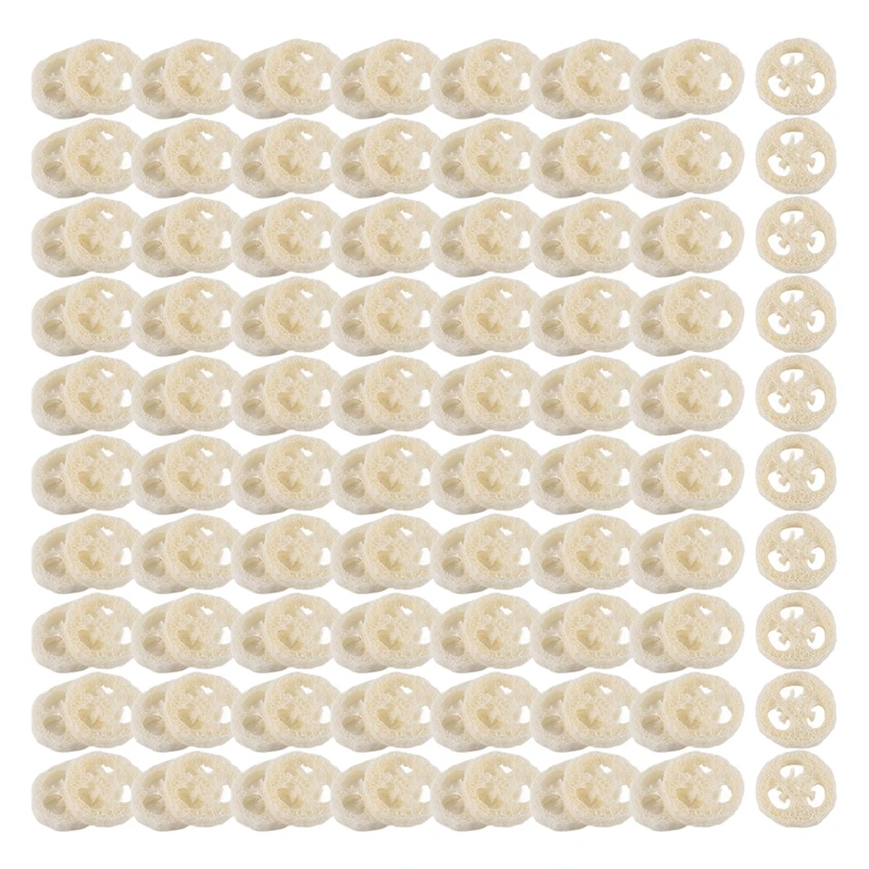 150Pcs Natural Loofah Luffa Loofa Slices Handmade Loofah Soap Box Tray Tools Cleaner Sponge Facial Soap Holder