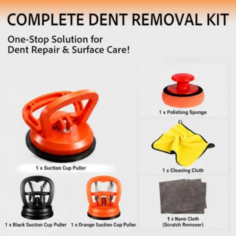 Car Dent Remover Tool for Auto Body Dent Repair, Lifting and Moving Objects, Includes Large and Small Suction Cups, Polishing S view 6