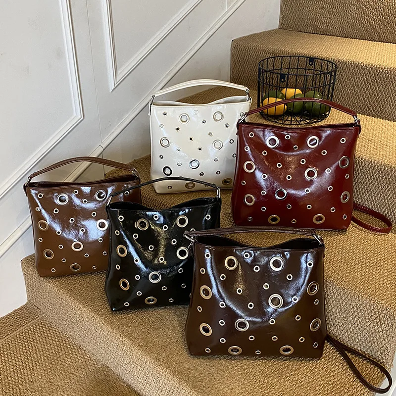 

2025 Vintage-Inspired Underarm Bag, Convertible Shoulder Crossbody Purse for Women, Textured Vegan Leather Day to Night Carryall