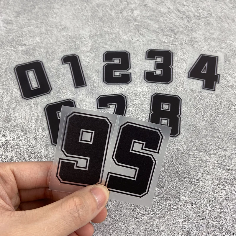 1PC 0123456789 Black Number Motorcycle Stickers Waterproof for Motorbike Fuel Tank Helmet Electric Scooter Bike Vinyl Decals