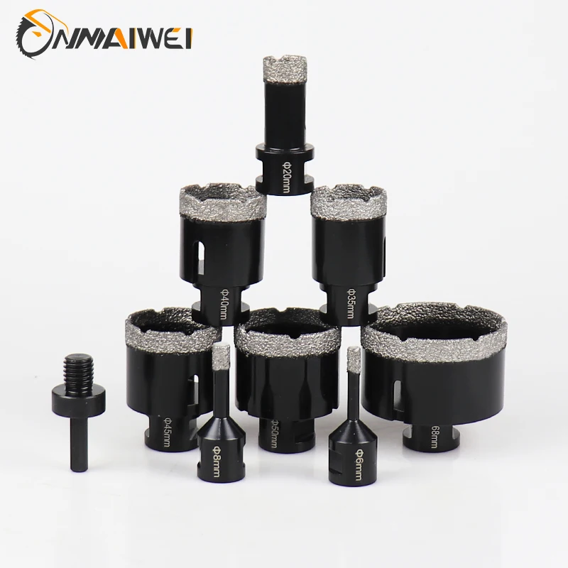 9pcs 6-68mm M14 Vacuum Brazed Diamond Drilling Core Bits Ceramic Tile Hole Saw Granite Marble Drill Bits with M14 Thread