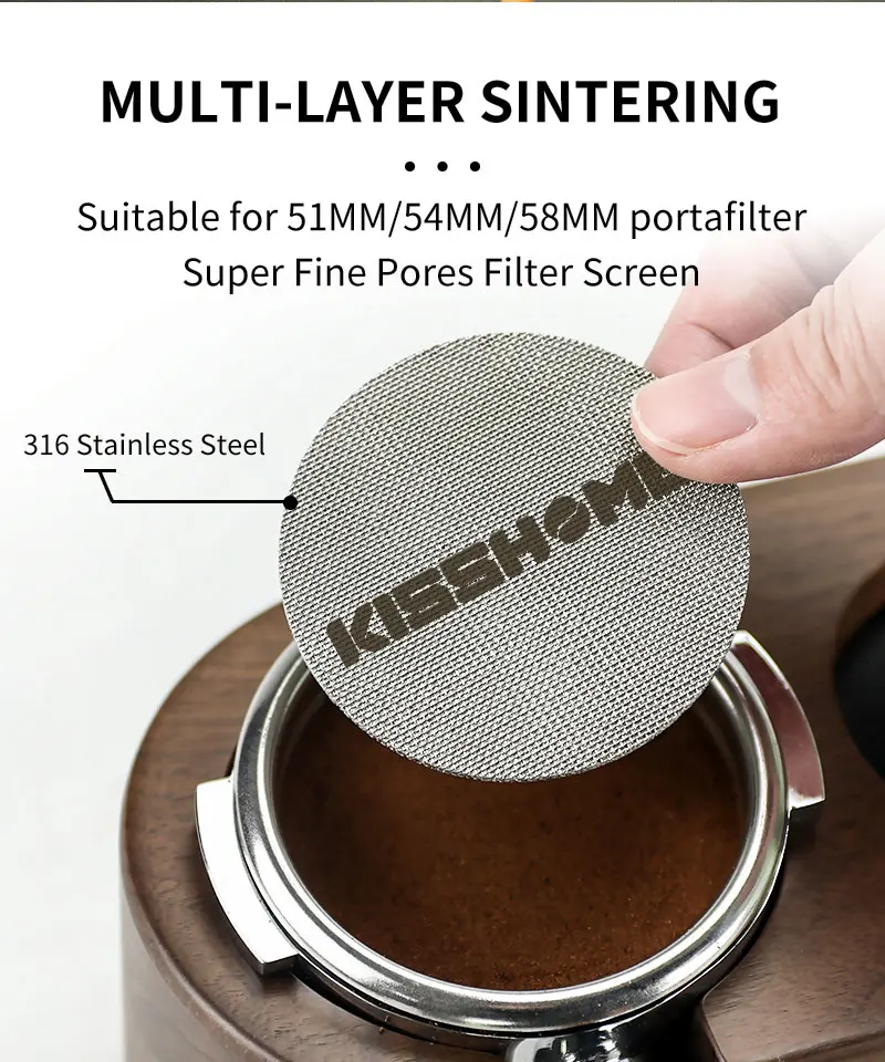 Espresso Puck Bildschirm Filter Bildschirm Mesh Platte Siebträger Wiederverwendbare Kaffee Machen Für Espresso Maschine Zubehör Barista Werkzeuge – Detail 7