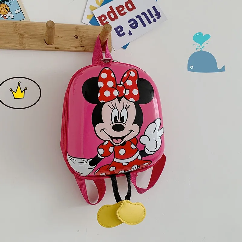 Disney Mickey Mouse Backpack Cartoon Minnie Mouse Backpack Kids Cute Hard Shell Waterproof High Capacity School Bag Girl Gift